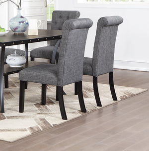 English Elm Charcoal Plush Tufted Dining Chair Set of 2 — Padded Seat & Roll-Back Top for Stylish Comfort B011119662