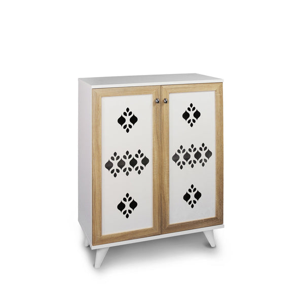 English Elm Karina Wood Base Shoe Cabinet Cream – Slim Durable Wood Organizer with Multi-Shelf Storage & Top Surface Decor Appeal B029119657