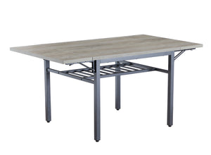 English Elm Folding Dining Table with Drop Leaves, Grey/Black Space-Saving Design Seats 4-6, 63.2"x35.5" W1162104707