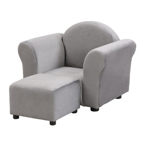 English Elm Kids Upholstered Chair and Ottoman Set Soft Toddler Seating for Playroom or Bedroom W214103910