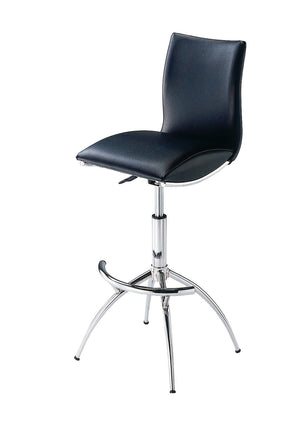 English Elm Modern Swivel Barstools Set of 2 Adjustable Pu Leather Chrome Base Kitchen Counter Black And Silver B091119809