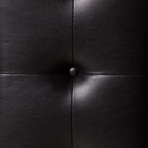 English Elm 1Pc Modern Bench Tufted Linen-Look Seat Upholstered 48" x16.5" x20" Solid Wood Tapered Legs Cherry B011119817