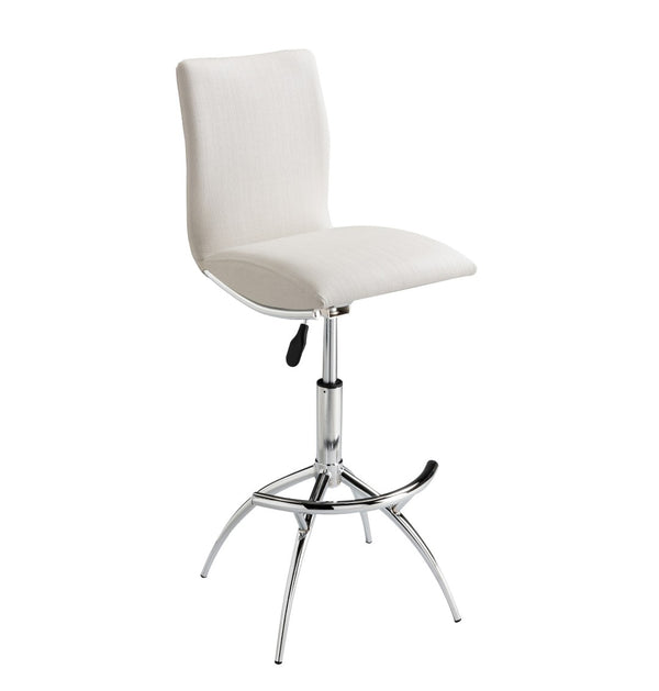 English Elm Modern Swivel Barstools Set of 2 Adjustable Pu Leather Chrome Base Kitchen Counter White Straight Grain B091119814