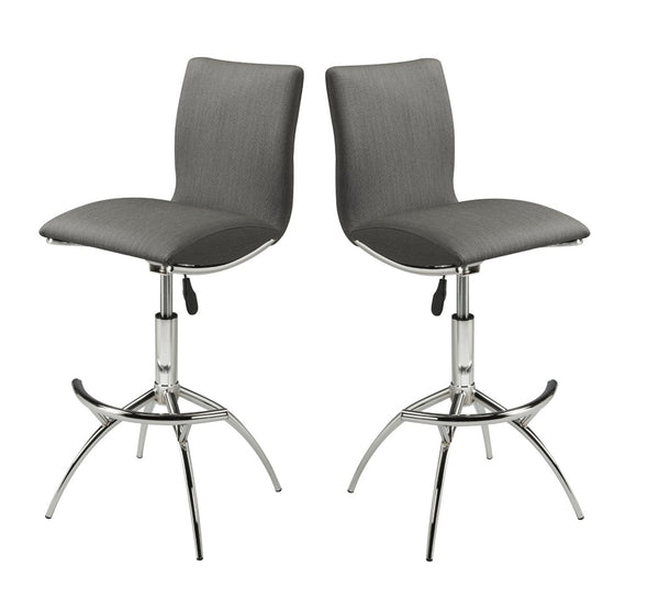 English Elm Modern Swivel Barstools Set of 2 Adjustable Pu Leather Chrome Base Kitchen Counter Gray B091119812