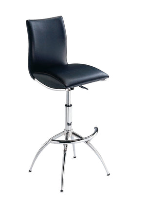 English Elm Modern Swivel Barstools Set of 2 Adjustable Pu Leather Chrome Base Kitchen Counter Black And Silver B091119809