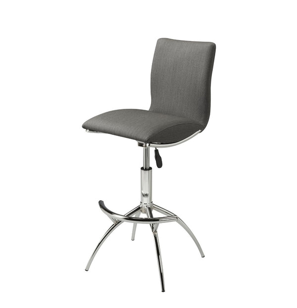 English Elm Modern Swivel Barstools Set of 2 Adjustable Pu Leather Chrome Base Kitchen Counter Gray B091119812