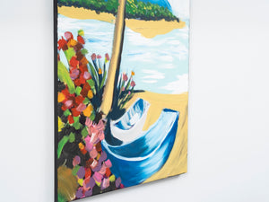 English Elm Wandela Green Wall Canvas Paintings 47" x 19" – Elegant Landscape & Abstract Art to Elevate Décor B029119805