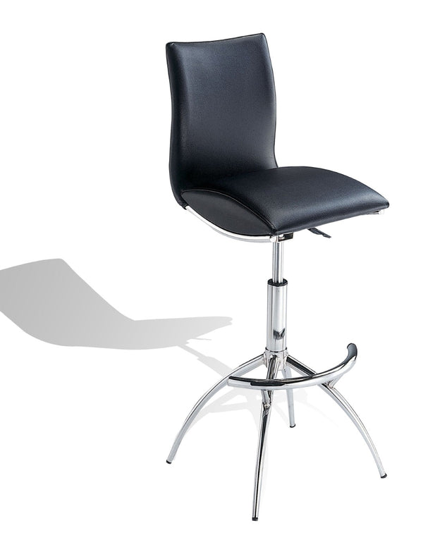 English Elm Modern Swivel Barstools Set of 2 Adjustable Pu Leather Chrome Base Kitchen Counter Black And Silver B091119809