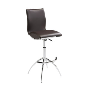 English Elm Modern Swivel Barstools Set of 2 Adjustable Pu Leather Chrome Base Kitchen Counter Brown B091119811