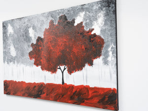 English Elm Wandela Canvas Wall Art 47"x27" Elegant Contemporary Paintings to Elevate Home Decor and Style Red B029119799