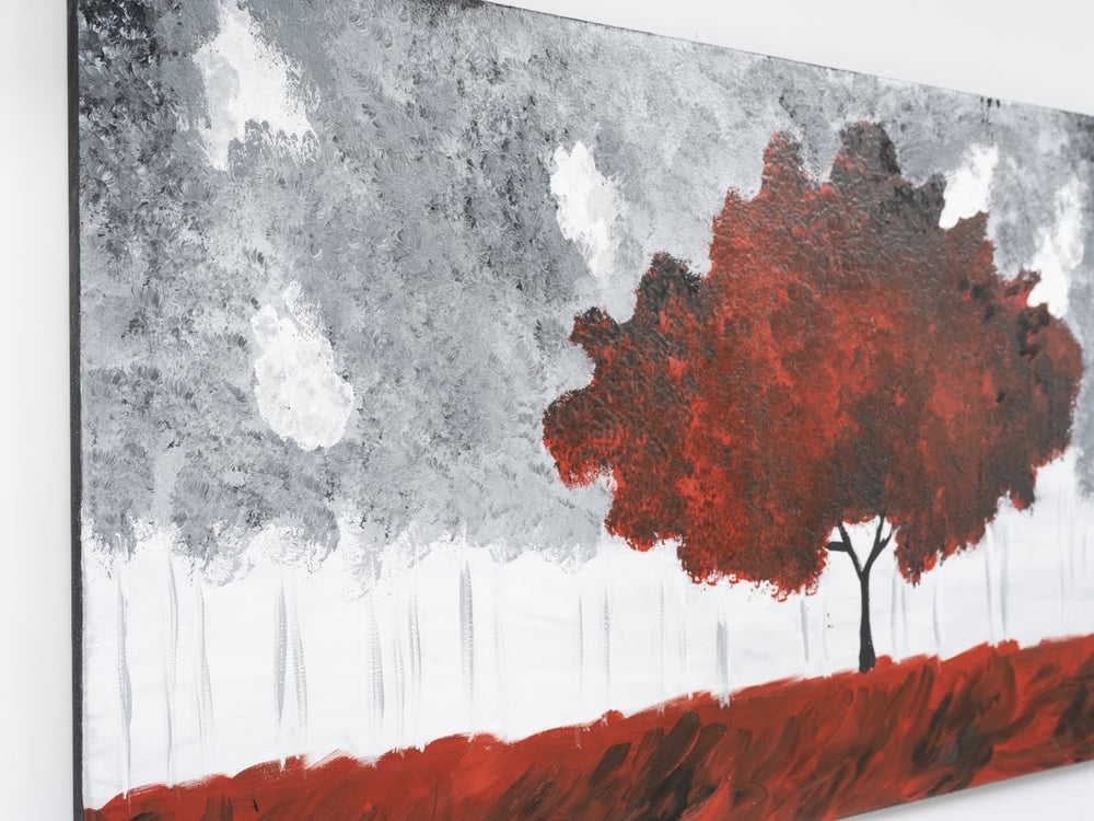 English Elm Wandela Canvas Wall Art 47"x27" Elegant Contemporary Paintings to Elevate Home Decor and Style Red B029119799