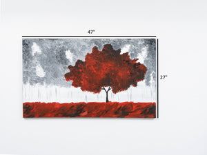 English Elm Wandela Canvas Wall Art 47"x27" Elegant Contemporary Paintings to Elevate Home Decor and Style Red B029119799