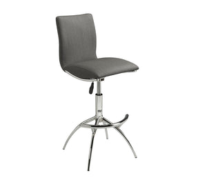 English Elm Modern Swivel Barstools Set of 2 Adjustable Pu Leather Chrome Base Kitchen Counter Gray B091119812