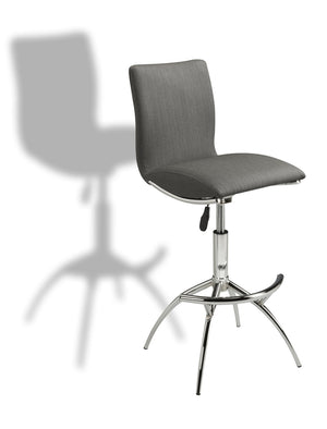 English Elm Modern Swivel Barstools Set of 2 Adjustable Pu Leather Chrome Base Kitchen Counter Gray B091119812
