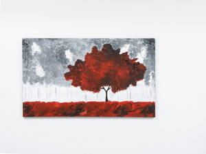English Elm Wandela Canvas Wall Art 47"x27" Elegant Contemporary Paintings to Elevate Home Decor and Style Red B029119799