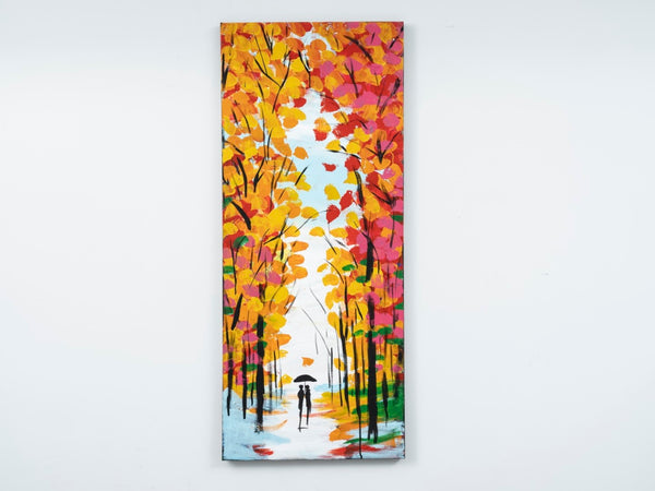 English Elm Wandela Canvas Painting 47'' X 19'' - Vivid Orange Wall Art For Contemporary Home Décor Elegance B029119802-GIGA