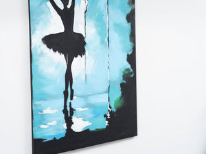 English Elm Wandela Canvas Wall Art 47"x27" Elegant Contemporary Paintings to Elevate Home Decor and Style Turquoise B029119797