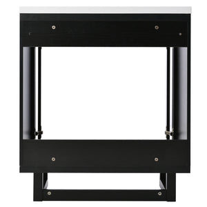 English Elm 30" Bathroom Vanity with Sink, Solid Wood Frame, Large Undersink Storage, Minimalist Elegant Design Black WF319594AAB