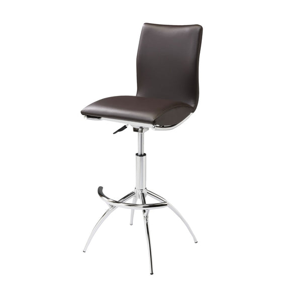 English Elm Modern Swivel Barstools Set of 2 Adjustable Pu Leather Chrome Base Kitchen Counter Brown B091119811