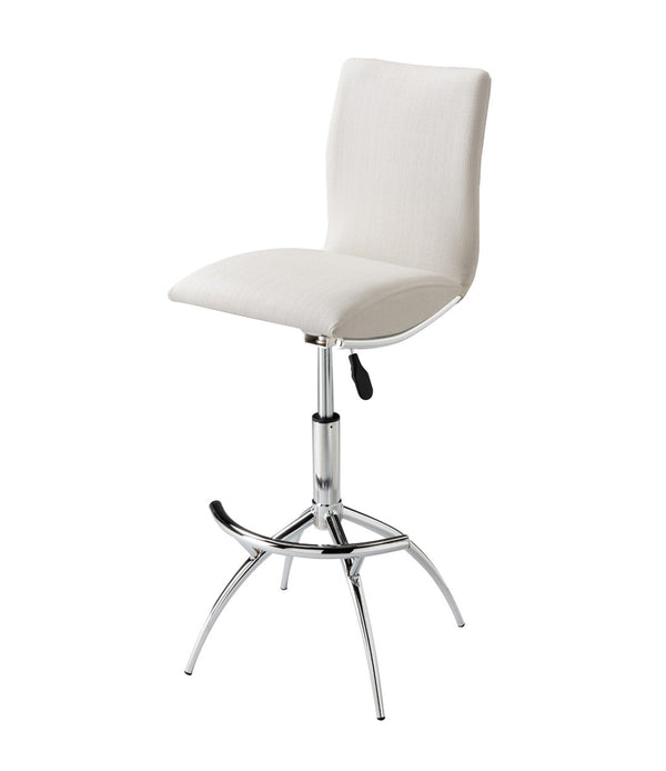 English Elm Modern Swivel Barstools Set of 2 Adjustable Pu Leather Chrome Base Kitchen Counter White Straight Grain B091119814