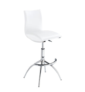English Elm Modern Swivel Barstools Set of 2 Adjustable Pu Leather Chrome Base Kitchen Counter White Pu B091119810