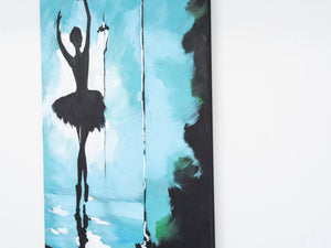 English Elm Wandela Canvas Wall Art 47"x27" Elegant Contemporary Paintings to Elevate Home Decor and Style Turquoise B029119797