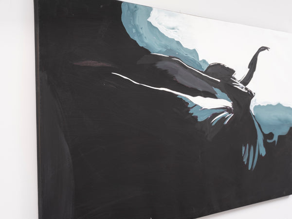 English Elm Wandela Canvas Wall Art 47"x27" Elegant Contemporary Paintings to Elevate Home Decor and Style Black B029119796