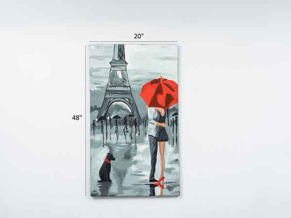 English Elm Wandela Wall Canvas Paintings 47'' X 19'' - Elegant Grey Art For Home Décor & Modern Interiors B029119803-GIGA