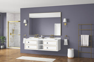 English Elm 72in. Wide Rectangular Farmhouse Wall Mirror with Rust-proof Aluminum Frame for Bathroom W127283560