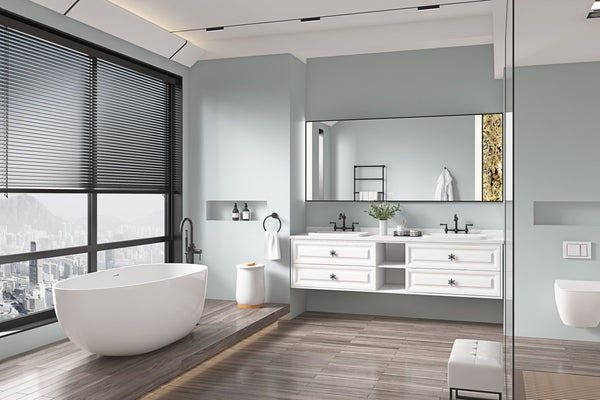 English Elm 96x36 Inch Backlit Bathroom Wall Mirror Anti-fog Led Vanity with Touch Control W1272103535