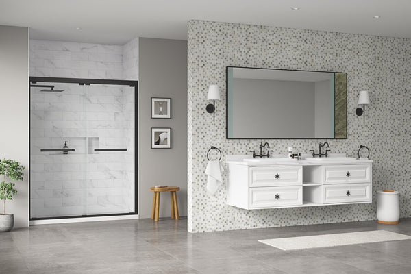 English Elm 84x 36 Inch Backlit Bathroom Mirror Anti-fog Led Vanity Wall Mount Stone Accent W1272103489