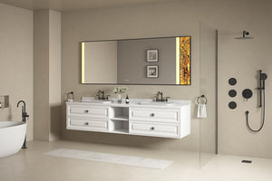 English Elm 96x36 Inch Backlit Bathroom Wall Mirror Anti-fog Led Vanity with Touch Control W1272103535