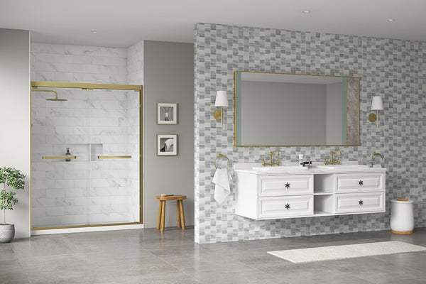 English Elm 72x 36 Inch Led Backlit Bathroom Vanity Mirror with Anti-fog Touch Dimmer Black Frame W1272103528
