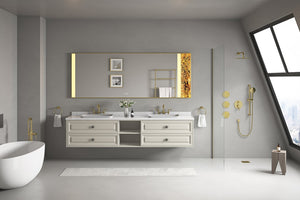 English Elm 96x36 Inch Backlit Bathroom Mirror with Anti-fog Led Perimeter Light and Memory Function W1272103533