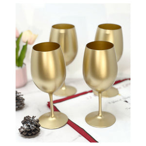 English Elm Metallic Gold Stemmed Wine Glasses Set Of 4 – Unbreakable, Bpa-Free, Perfect For Any Occasion! B095120321