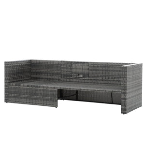 English Elm Patio 5-Piece Pe Wicker Furniture Set With Lift-Top Coffee Table For Ultimate Outdoor Comfort & Style W1703S00004-GIGA