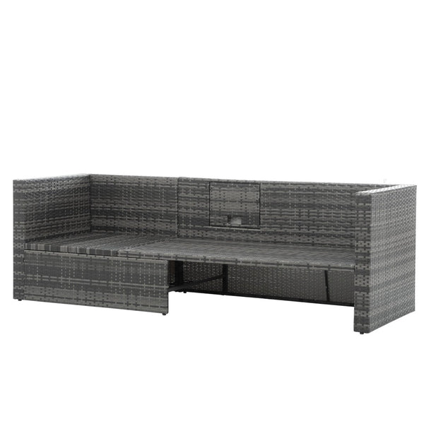 English Elm Patio 5-Piece Pe Wicker Furniture Set With Lift-Top Coffee Table For Ultimate Outdoor Comfort & Style W1703S00004-GIGA