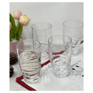 English Elm Swirl Acrylic Tumblers Set Of 4, 20Oz Shatterproof Drinkware, Stylish Bpa-Free Cocktail Glasses B095120393-GIGA