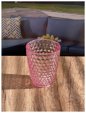 English Elm Diamond Cut Acrylic Glasses Set Of 4 (12Oz) - Elegant, Shatter-Resistant Drinkware, Bpa-Free! B095120374