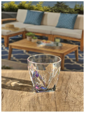 English Elm Rainbow Diamond Acrylic Drinking Glasses Set Of 4 - Shatter-Resistant, Bpa-Free, Stylish Drinkware B095120332-GIGA