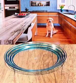 English Elm Designer Swirl 9" Plastic Dessert Plates Set Of 4 - Elegant Blue Acrylic Plates For All Occasions B095120396