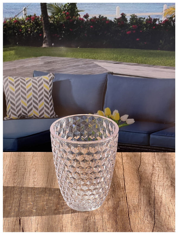 English Elm Diamond Cut Acrylic Drinking Glasses Set Of 4 (12Oz) - Stylish, Shatterproof, Bpa-Free Tumblers For All Occasions B095120372