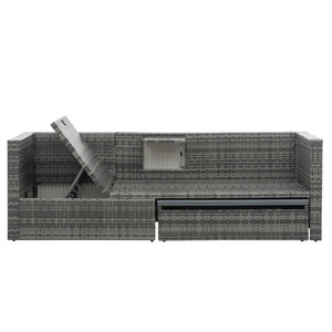 English Elm Patio 5-Piece Pe Wicker Furniture Set With Lift-Top Coffee Table For Ultimate Outdoor Comfort & Style W1703S00004-GIGA