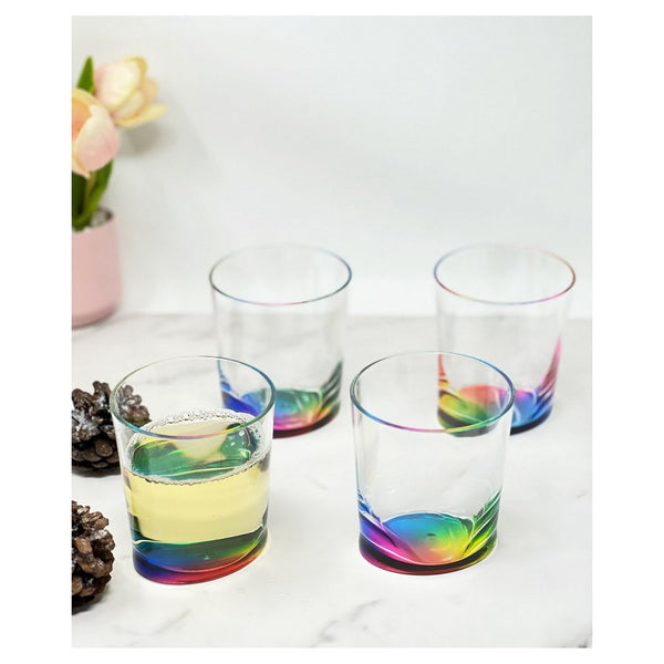English Elm Oval Halo Acrylic Drinking Glass Set - 12Oz Shatterproof Tumblers For Cocktails & Everyday Use B095120336-GIGA