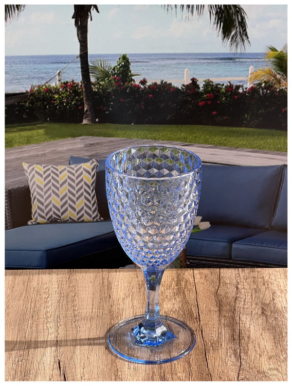 English Elm Diamond Cut Acrylic Wine Glasses Set Of 4 – Unbreakable, Bpa-Free, Elegant For Any Occasion! B095120379
