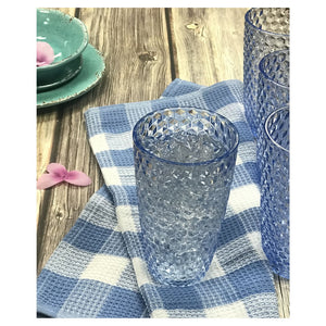 English Elm Diamond Cut Acrylic Drinking Glasses Set Of 4, 19Oz Tumblers - Stylish, Bpa-Free, Shatter-Resistant! B095120376