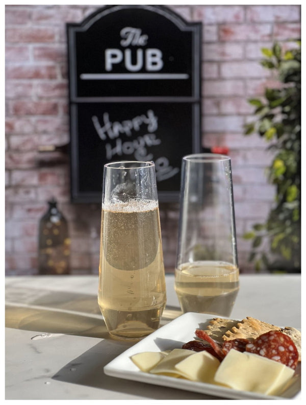 English Elm Tritan Unbreakable Champagne Flutes Set Of 4 (9Oz) - Elegant, Durable Plastic Glasses For Celebrations B095120365-GIGA