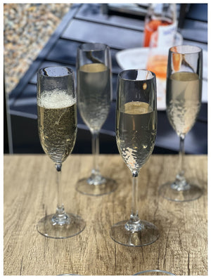 English Elm Tritan Clear Unbreakable Champagne Flutes Set of 4 (6oz) – BPA-Free, Dishwasher-Safe Wedding Glasses B095120370