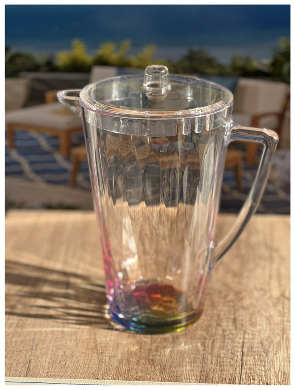 English Elm 2.5 Quart Crystal-Clear Diamond-Cut Pitcher with Lid — Unbreakable BPA-Free Acrylic, 2.5QT Capacity B095120334