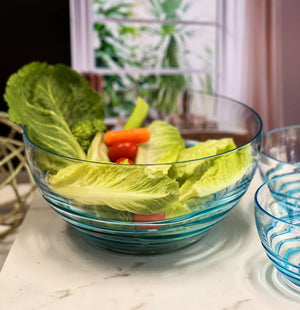 English Elm Swirl Acrylic Serving Bowls - Unbreakable, Stylish, Bpa-Free Large Bowls For Salads, Soups & Snacks B095120316-GIGA